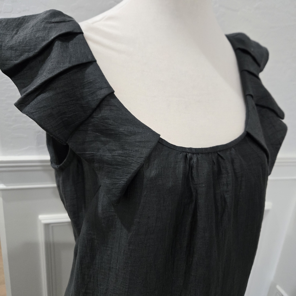 J. Crew Black Ruffled Mini Sundress